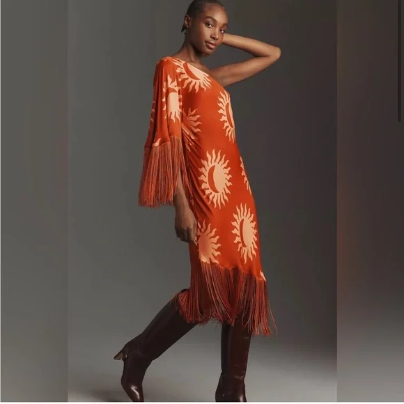 Farm Rio Asymmetrical Fringe Dress - Picture 2 of 7